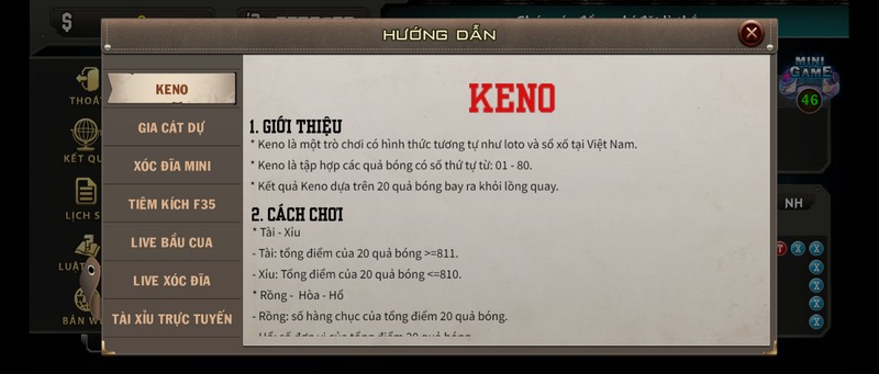Hướng dẫn cách chơi Keno chi tiết tại hệ thống của B52